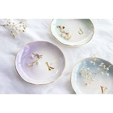 Stylish Ceramic Jewelry Tray for Rings and Earrings - Gift Ready