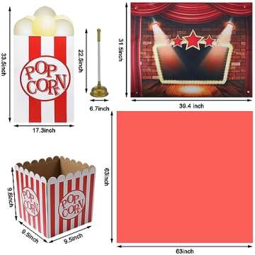 Thyle 13 Pcs Halloween Trunk or Treat Car Decorations Fun Red Carpet and Popcorn Theme Car Archway G...