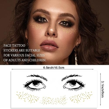 Freckles Metallic Tattoo Stickers - Waterproof Temporary Face Art