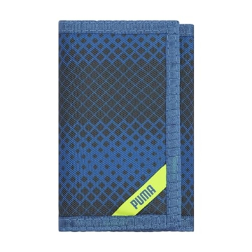 PUMA Kids' Little Rise Trifold Wallet - Vibrant Blue/Yellow, Compact and Functional