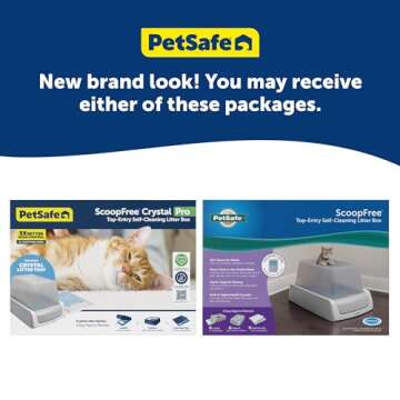 PetSafe ScoopFree Crystal Pro Self-Cleaning Cat Litter Box – Electric, Hands-Free Self-Scooping with Disposable Crystal Trays, Odor Control, Includes Hood, Gray