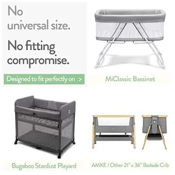 Bassinet Fitted Sheets Compatible with MiClassic Bassinet – Fits 20 x 35 Bedside Sleeper Mattress ...