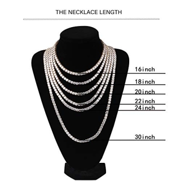 JINAO 6MM Silver Tennis Necklace Sparkling Statement Jewelry