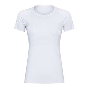 LUYAA Women's Short Sleeves Athletic Tops - Seamless Fitted Gym Shirts for All Activities