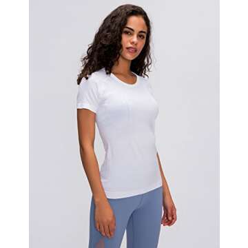 LUYAA Women's Athletic Tops: Seamless Fitted Gym Shirts