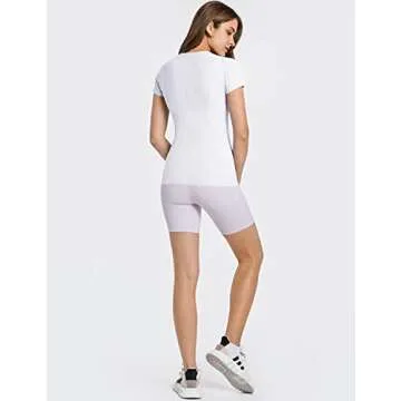 LUYAA Women's Athletic Tops: Seamless Fitted Gym Shirts
