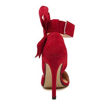 Z&L Fashion Elegant Red Stiletto Bow Pumps for Women