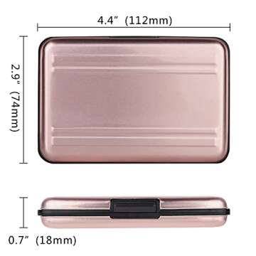 Qkenvo Aluminum Shock Resistant Carrying Box Holder Memory Card Storage Box Case Holder 8 Slots for SD SDHC MMC Micro SD TF Cards (Pink)