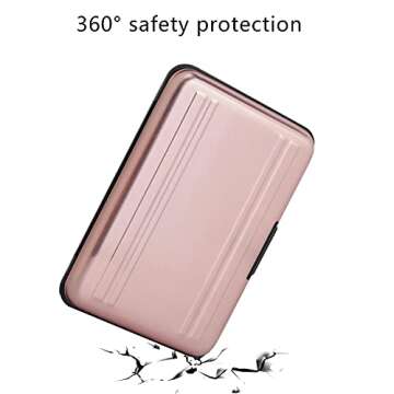 Qkenvo Aluminum Shock Resistant Carrying Box Holder Memory Card Storage Box Case Holder 8 Slots for SD SDHC MMC Micro SD TF Cards (Pink)