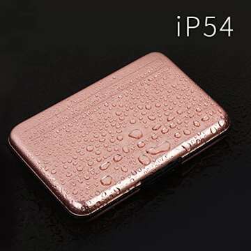 Qkenvo Aluminum Shock Resistant Carrying Box Holder Memory Card Storage Box Case Holder 8 Slots for SD SDHC MMC Micro SD TF Cards (Pink)