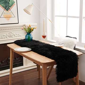 Luxurious Faux Fur Table Runner - Elegant Home Decor for Every Occasion