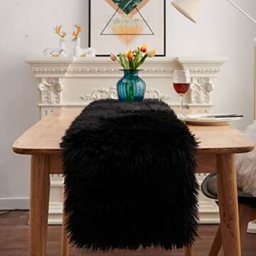 Faux Fur Table Runner for Elegant Home Decor