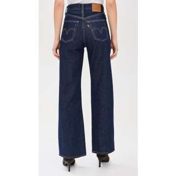 Levi's Women's Ribcage Wide Leg Jeans, Shaded View, Blue, 26