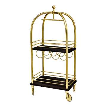 Godinger Luggage Cart 2 Tier Wine Server Trolley - Bellhop Collection