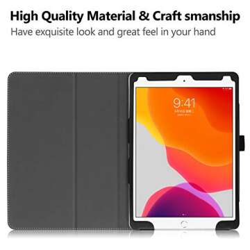Gylint Case for iPad 9th / 8th / 7th Gen (2021/2020/2019) 10.2 Inch/iPad Air 10.5 (3rd Gen) 2019 / iPad Pro 10.5 2017- Premium PU Leather Smart Folio Cover with Pencil Holder, Auto Sleep/Wake Marble