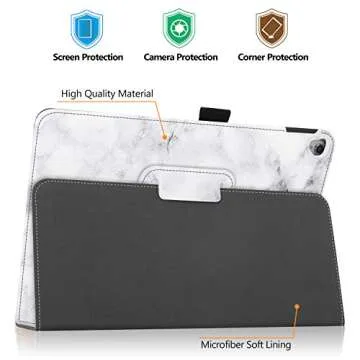 Gylint Case for iPad 9th / 8th / 7th Gen (2021/2020/2019) 10.2 Inch/iPad Air 10.5 (3rd Gen) 2019 / iPad Pro 10.5 2017- Premium PU Leather Smart Folio Cover with Pencil Holder, Auto Sleep/Wake Marble