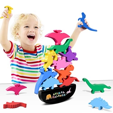 Montessori Dinosaur Toys for Kids 2-4 | Stacking Game