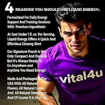 VITAL 4U® Liquid Energy Shot - Ginseng, B Vitamins, Naturally Sweetened, Coffee Flavor, 24 ct