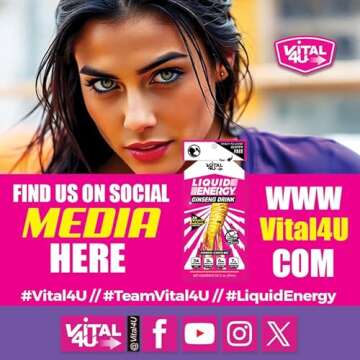 VITAL 4U® Liquid Energy Shot - Ginseng, B Vitamins, Naturally Sweetened, Coffee Flavor, 24 ct