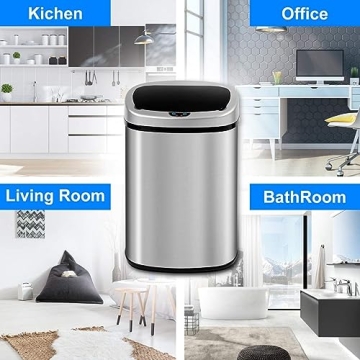 Automatic Motion Sensor Stainless Steel Trash Can 13 Gallon