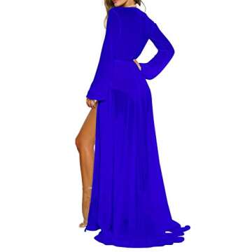 Pink Queen Women Sexy Summer Bikini Cover-up Beach Sunscreen Swimwear Kimono Coverups Sapphire Blue ...