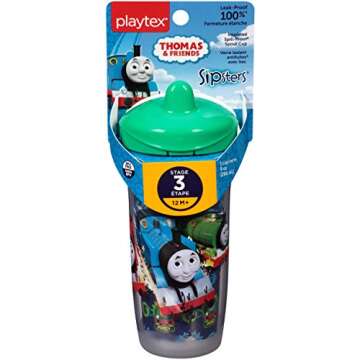 Playtex Sipsters Stage 3 Thomas the Train Spill-Proof, Leak-Proof, Break-Proof Insulated Spout Sippy...