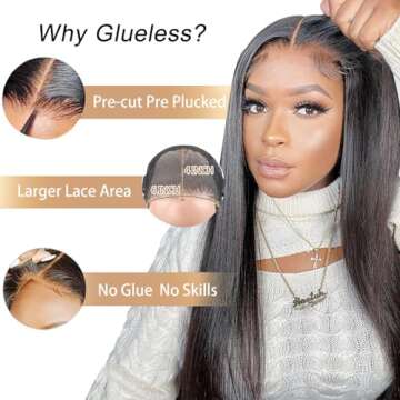 Wear and Go Glueless Wigs: 6x4 Lace Front Human Hair Wigs