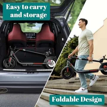 TST Electric Scooter for Adults, Folding Electric Scooter with 10" Solid Rear Tires, 20 Mph Commuter E-Scooter, 20 Miles Range, Electric Scooter Adult with APP Control and Dual Braking System