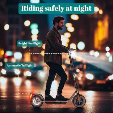 TST Electric Scooter for Adults, Folding Electric Scooter with 10" Solid Rear Tires, 20 Mph Commuter E-Scooter, 20 Miles Range, Electric Scooter Adult with APP Control and Dual Braking System