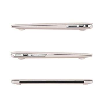 MOSISO Compatible with MacBook Air 13 inch Case (Models: A1369 & A1466, Older Version 2010-2017 Release), Protective Plastic Hard Shell Case & Keyboard Cover & Screen Protector, Rock Gray