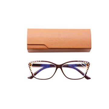 GENETIC VISION Reading Glasses for Women Blue Light Blocking, Fashion Spring Hinge Readers, UV Prote...