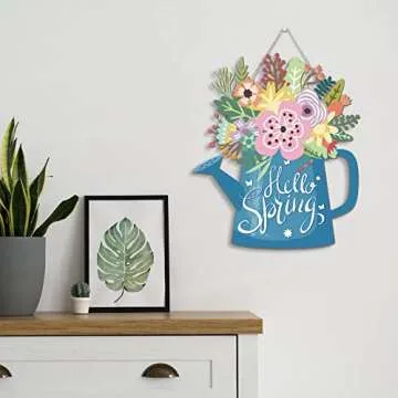 Yookeer Spring Wreath Sign for Home Decor
