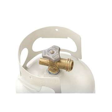 FLAME KING YSN5LB 5 Pound Propane Tank Cylinder, Great For Portable Grills, Fire Pits, Heaters And Overlanding, White