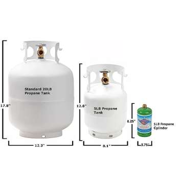 FLAME KING YSN5LB 5 Pound Propane Tank Cylinder, Great For Portable Grills, Fire Pits, Heaters And Overlanding, White