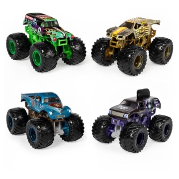 Monster Jam Official Reveal The Steel 4-Pack of Color-Changing Die-Cast Monster Trucks