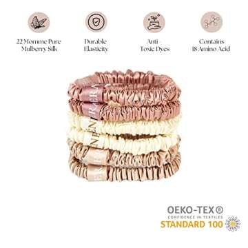 Vénera Skinny Silk Scrunchies - Hair Care Ponytail Holders in Pure Silk