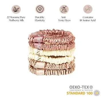 Vénera Skinny Silk Scrunchies - Hair Care Ponytail Holders in Pure Silk