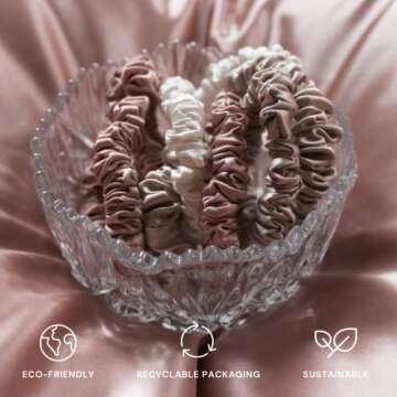 Vénera Skinny Silk Scrunchies - Pure Mulberry Silk Hair Ties