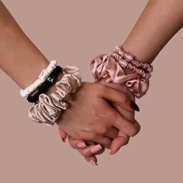 Vénera Skinny Silk Scrunchies - Pure Mulberry Silk Hair Ties