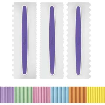 Wilton Comb Icing Smoother Set-3 Piece, White/Purple