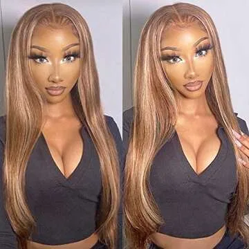 Fashion QD-Tizer Blonde Highlights Lace Front Wig