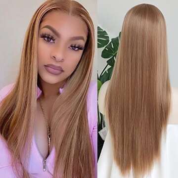 Fashion QD-Tizer Blonde Highlights Lace Front Wig