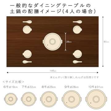 Banko Ware 52013 Ginpo Hanamishima Earthenware Pot (Deep Pot), No. 9, For 4-5 People