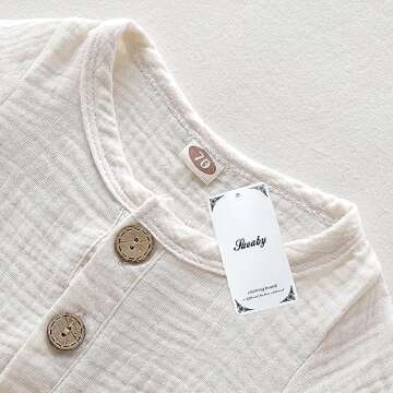 Saeaby Baby Girl Clothes Summer Outfit Infant White Jumpsuit Short Sleeve Romper Bodysuit Newborn Clothes One Pieces Outfit for Baby Girl 0-3 Months