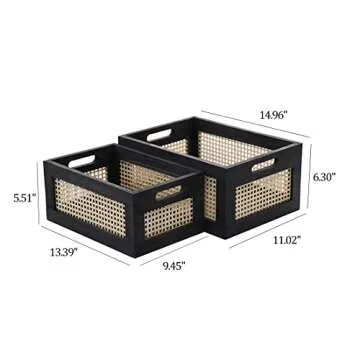 HODAKJUE Handmade Wood Baskets for Stylish Storage