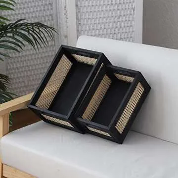 HODAKJUE Handmade Wood Baskets for Stylish Storage