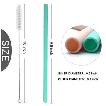 Senneny Set of 12 Silicone Drinking Straws for 30oz and 20oz - Reusable Silicone Straws BPA Free Ext...