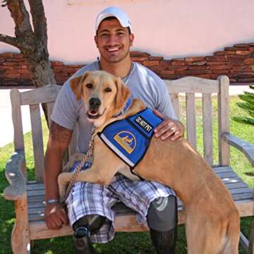 2Pack Service Dog Patches, Removable Vest Patches for in Training Dog, Black Hook Backing Dog Harness Patch, Emotional Support-XS