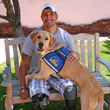 2Pack Service Dog Patches, Removable Vest Patches for in Training Dog, Black Hook Backing Dog Harness Patch, Emotional Support-XS