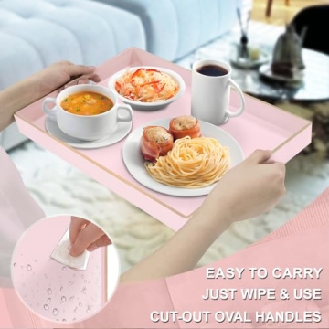 Stylish MAONAME Pink Serving Tray 15.8" x 10.2" - Versatile Use